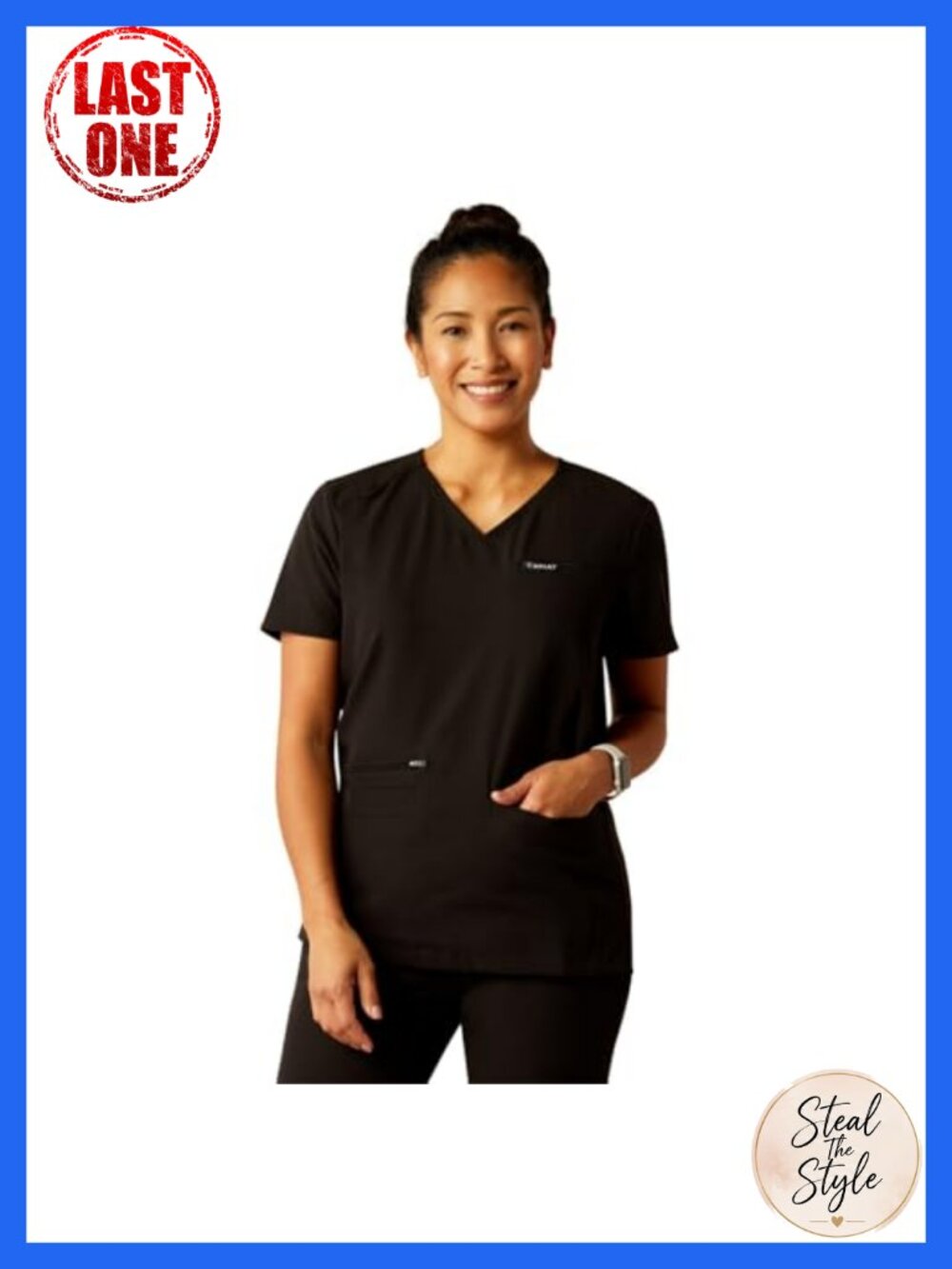 Ariat Clara 6 Pocket Scrub Top V-Neck Long Sleeve Medical Uniform